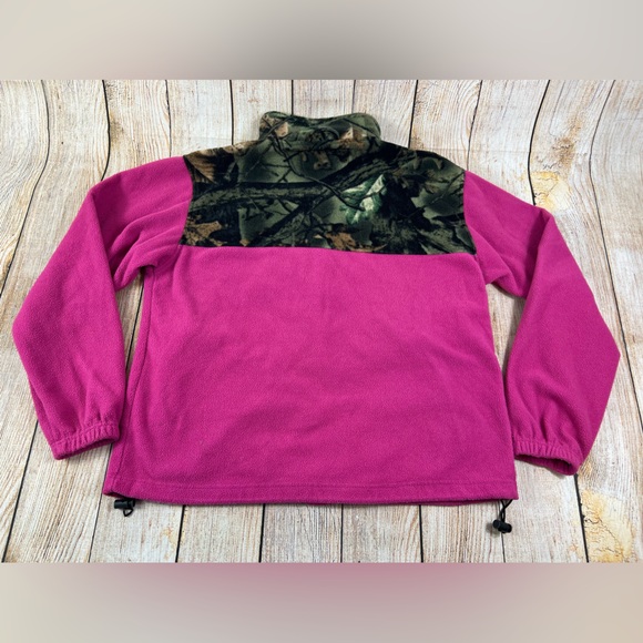 Women’s Trail Crest Deer Hunting Camo Pink Full Zip Fleece Jacket Large - Picture 2 of 6